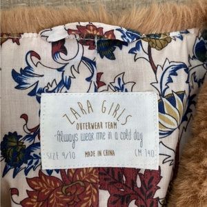 Zara girls faux fur vest